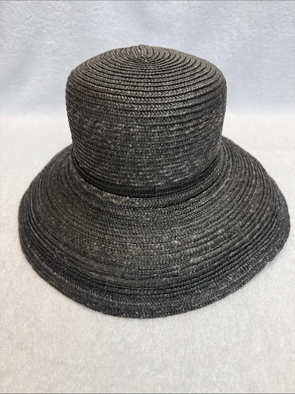 Eric Javits Black Braided Straw Sun Hat | Wire Rim | VGUC - Picture 3 of 11